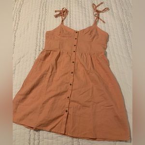 Aerie Womens Linen Blend Corset Tie Strap Dress Size Medium